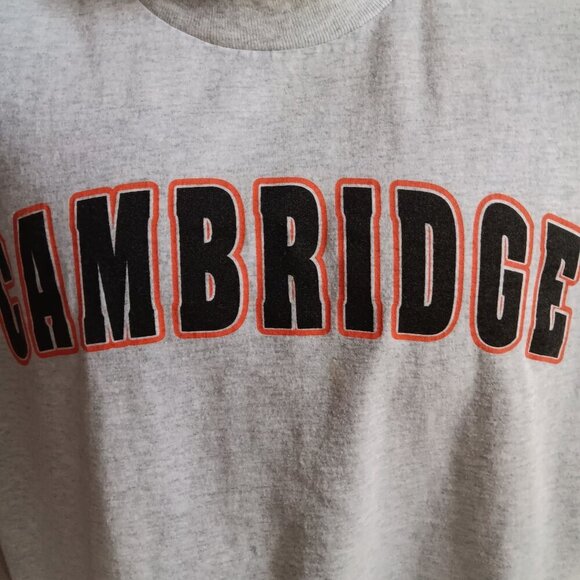 Vintage Mens T-shirt Large Single Stitch Gray 1990's Cambridge Nebraska FTL USA - Picture 2 of 6